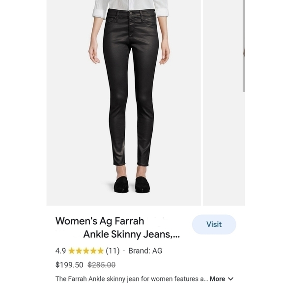 AG faux Leatherette Modal Farrah skinny ankle Black moto  27R pants - Picture 9 of 9